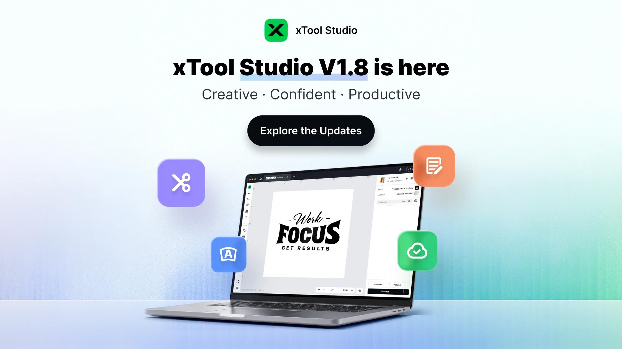xTool Studio en version 1.8 disponible. De nombreuses nouveautés